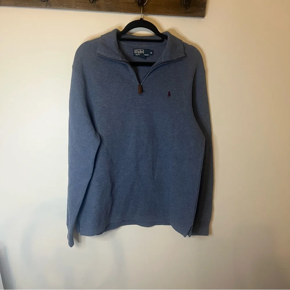 Polo Ralph Lauren Quarter Zip Pullover Sweater Blue Men’s Medium